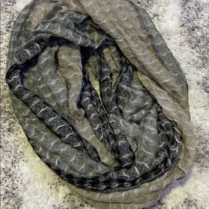 Gray and black infinity scarf